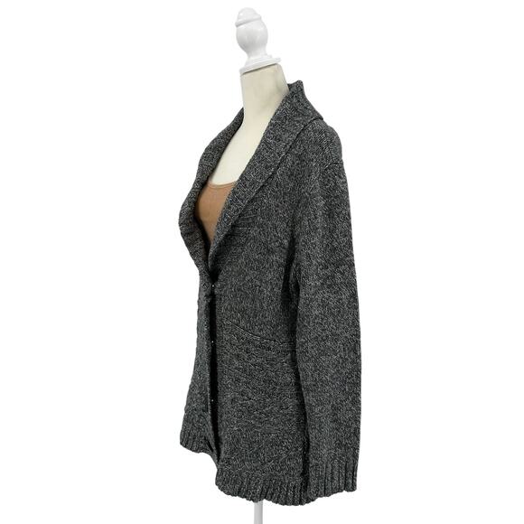 Carolyn Taylor Sweater WMNS M Heather Gray Button Down Knit Long Sleeve Soft - Picture 3 of 6